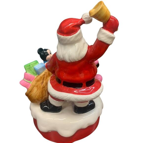 Mickey and Minnie‎ Mouse with Santa Music Box 1985 Disney - Picture 6 of 6